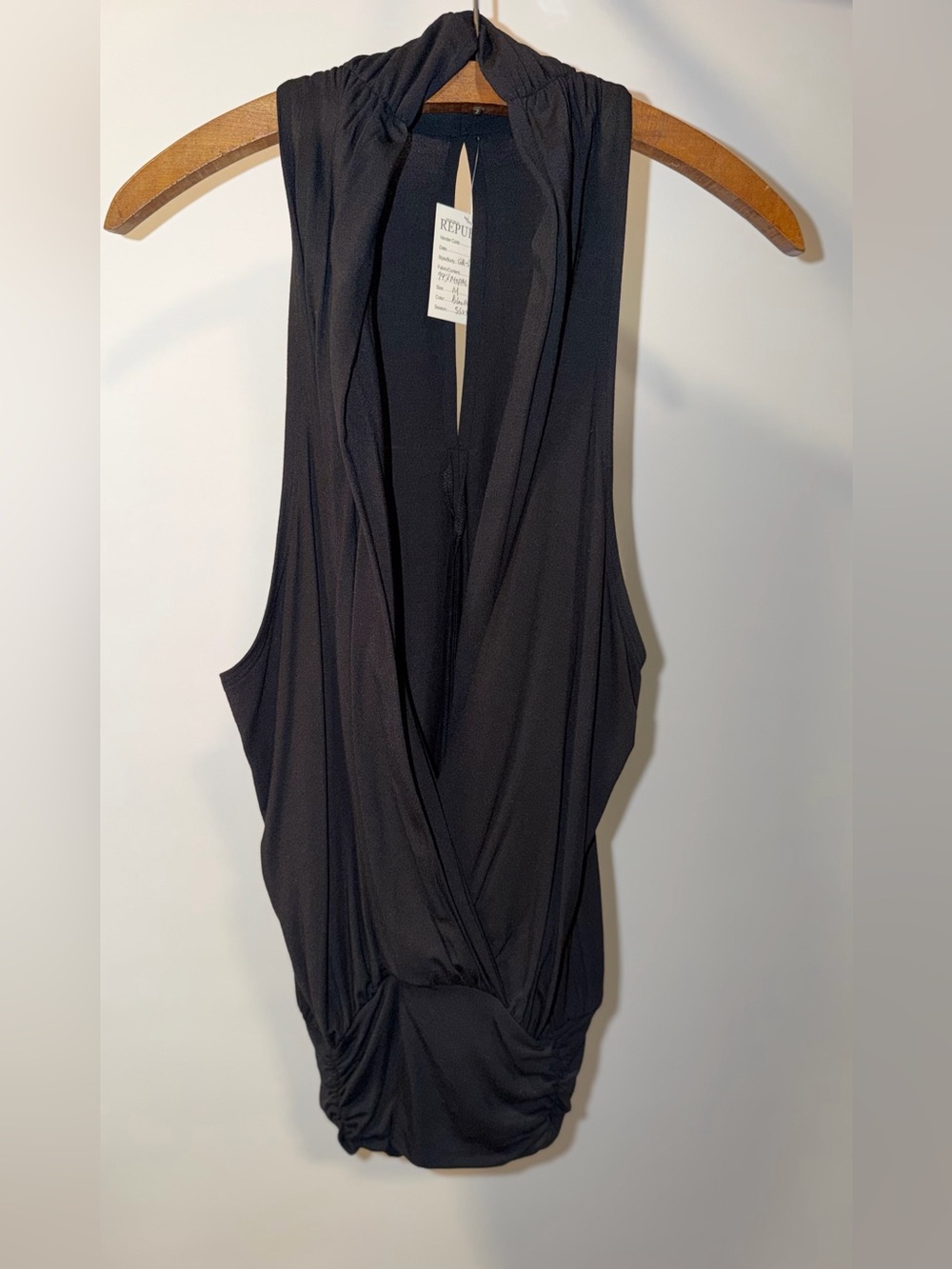 Banana Republic Black Surplice Draped Tank